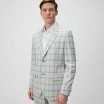 Reserved - Karirani slim fit sako bež 84% POLYESTER, 14% VISCOSE, 2% ELASTANE 2605C-80P