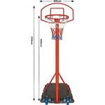 Bez brenda Koš sa postoljem beli sa točkićima za decu 200-236cm