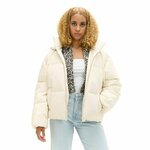 Cropp - Prošivena puffer jakna s kapuljačom - Krem
