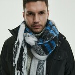 Reserved - Šal od recikliranog poliestera plava 100% POLYESTER 7210O-55X