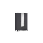 Lucena ormar 3 vrata/ogledalo+2 fioke 140x54x203 cm sivi