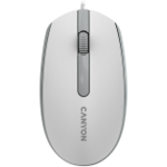 Canyon Wired optical mouse with 3 buttons, DPI 1000, with 1.5M USB cable,White grey, 65*115*40mm, 0.1kg