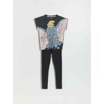 Reserved - GIRLS` PYJAMA tamno siva 100% COTTON 495CZ-90X