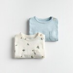 Reserved - Pakovanje od 2 pamučne majice dugih rukava krem 100% COTTON 559CJ-01X