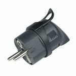 Utikač ugaoni sa uzemljenjem 16A 250V, crni