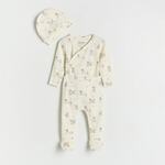 Reserved - Pamučni komplet s kapom krem 100% COTTON 4070S-01X