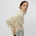 Reserved - LADIES` PONCHO krem 100% ACRYLIC 807DH-01X