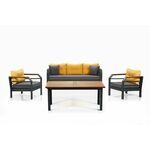 Assento 3+1+1+M - Yellow,Grey,Black YellowGreyBlack Garden Lounge Set
