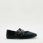 Reserved - Kožne baletanke s kaišem crno 100% LEATHER 349CP-99X
