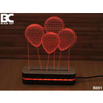 Bez brenda 3D dekorativna lampa B001 zelena BLACK CUT