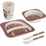 Canpol Babies Set Za Hranjenje 5 Delova - Bonjour Paris Dark Red