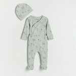 Reserved - Pamučni komplet s kapom svetlo siva 100% COTTON 4070S-09X