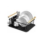 Vilde 150623 - Metlani ocedjivac za sudove sa drvenim drskama 42,5 x 29,5 x 19 cm