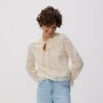 Reserved - Bluza s dekorativnom vezicom krem 100% POLYAMIDE WK554-01X