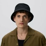 Reserved - Šešir bucket hat od mešavine lana crno 50% COTTON, 50% LINEN 069CR-99X