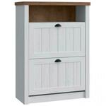 Provence cipelarnik 2 vrata+1 polica 82x36x113 cm beli/tamni hrast