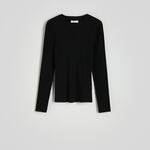 Reserved - LADIES` BLOUSE crno 97% COTTON, 3% ELASTANE 2898T-99C