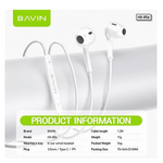 Bavin slušalice type-C bela