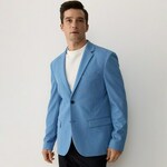 Reserved - MEN`S BLAZER bledoplavo 82% POLYESTER, 11% VISCOSE, 4% COTTON, 3% ELASTANE 7774H-05M