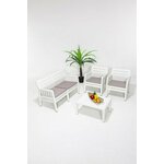 HANAH HOME Baštenska garnitura Lara 2+1+1+S Takim White