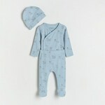 Reserved - Pamučni komplet s kapom svetlo plava 100% COTTON 4070S-50X