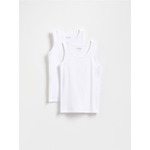 Reserved - Pakovanje od 2 potkošulje s visokim sadržajem pamuka belo 95% COTTON, 5% ELASTANE 952DY-00X