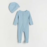 Reserved - Kombinezon s visokim sadržajem pamuka i kapom svetlo plava 100% COTTON 4250S-50X