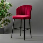 Rubi - Claret Red Claret RedBlack Bar Stool Set (4 Pieces)
