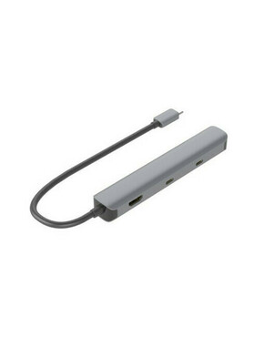 E-GREEN Adapter USB 3.1 tip C (M) - HDMI+ 2X USB 3.0 + 2X Tip C + RJ45 (F)