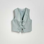 Reserved - Laneni prsluk steel blue 100% LINEN YS771-95X