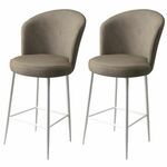 Fora - Cappuccino, White CappuccinoWhite Bar Stool Set (2 Pieces)