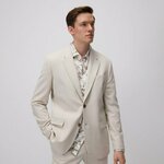 Reserved - Slim fit sako sa lanom bež 48% POLYESTER, 21% VISCOSE, 19% COTTON, 8% LINEN, 4% ELASTANE XV949-08M