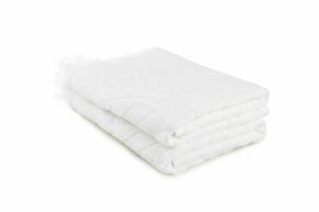 Leaf - White White Bath Towel Set (2 Pieces)