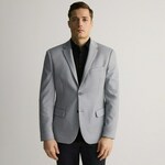 Reserved - MEN`S BLAZER svetlo siva 82% POLYESTER, 11% VISCOSE, 4% COTTON, 3% ELASTANE 7774H-09M