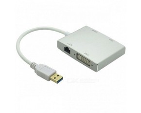 Fast Asia Adapter konvertor USB 3 0 na HDMI VGA DVI RJ45