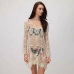 Reserved - LADIES` PONCHO boja pšenice 100% COTTON 156CP-12X