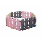PERTINI Ograda 6 elemenata sivo-roze (37501)