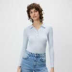 Reserved - Bodi s okovratnikom bledoplavo 82% VISCOSE, 14% POLYESTER, 4% ELASTANE 373FS-05X