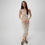 Reserved - Maxi tunika za plažu boja pšenice 95% COTTON, 5% POLYAMIDE 152CP-12X