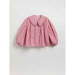 Reserved - Košulja s dekorativnim okovratnikom pink 100% COTTON 654HE-30X