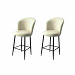 Fora - Cream, Black CreamBlack Bar Stool Set (2 Pieces)