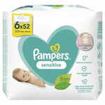 Pampers vlažne maramice Sensitive 6x52 kom