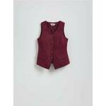 Reserved - Strukirani prsluk s lanom burgundy 55% LINEN, 45% COTTON YS772-53X