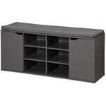 KESPER KSP15919 DRVENI CIPELARNIK SIVI SA JASTUKOM ZA SEDENJE 103X48X30,5CM