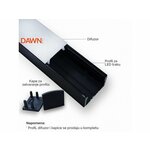 DAWN led profil LL-ALP004-R komplet crni