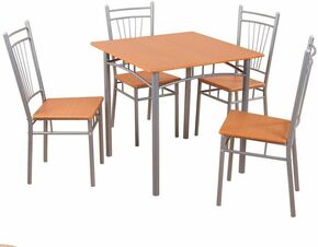 Dorota trpezarijski set sto + 4 stolice metalne / natur
