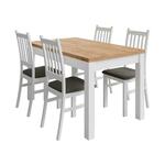 Mibet set 1 produživi sto + 4 stolice natur hrast/beli