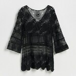 Reserved - LADIES` PONCHO crno 100% COTTON 156CP-99X