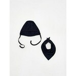 Reserved - BABIES` CAP & SCARF tamno siva 100% WOOL 004BY-90X