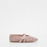 Reserved - Kožne baletanke s kaišem pink 100% LEATHER 147CQ-30X